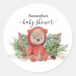Baby Teddy Bear Christmas Boho Bouquet Runder Aufkleber
