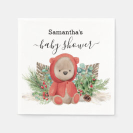 Baby Teddy Bear Christmas Boho Bouquet Serviette