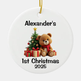 Baby Teddy Bear Christmas Keramik Ornament