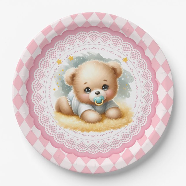 Baby Teddy Bear Pappteller (Vorderseite)