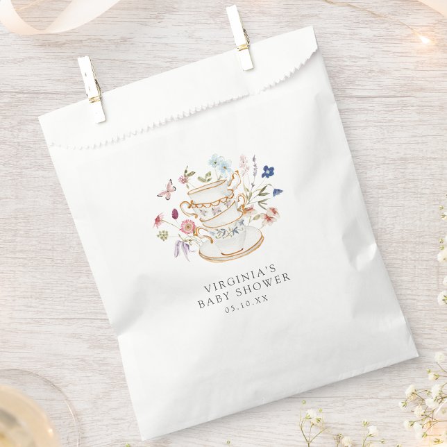 Baby Tee Gastgeschenk Bags Geschenktütchen (Wildflower Baby Shower Tea Party Favor Bags by Painted Paperie
)