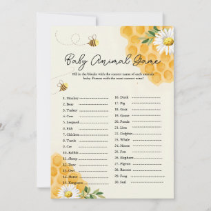 Baby-Tier Biene Baby Shower Spielkarte Einladung