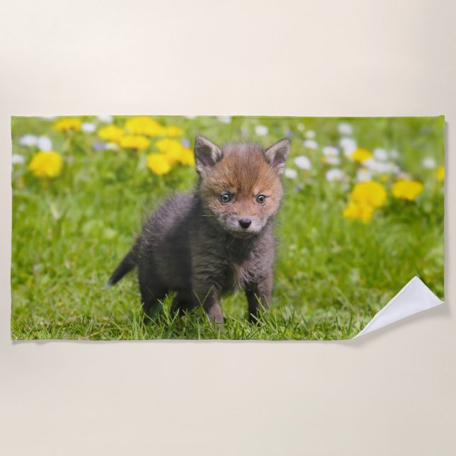 Baby-Tier-Foto niedliche flaumige roter Strandtuch (Vorderseite)