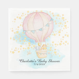 Baby-Tier-Heißluft-Ballon-Duschen-Papierserviette Serviette