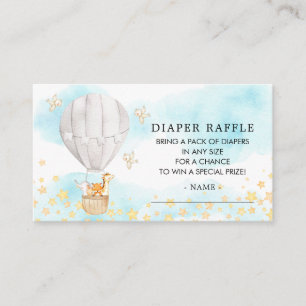 Baby-Tiere Heißluftballon Windel-Raffle-Ticket Begleitkarte