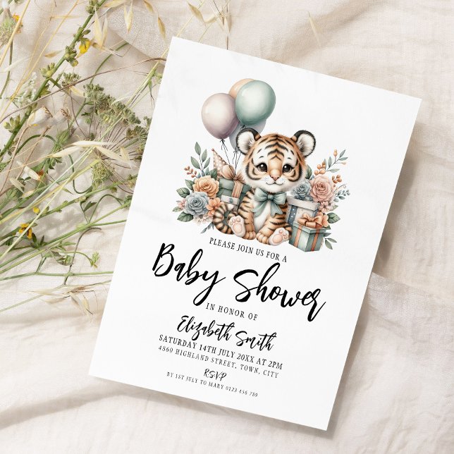 Baby Tiger Baby Dusche Einladung (Von Creator hochgeladen)
