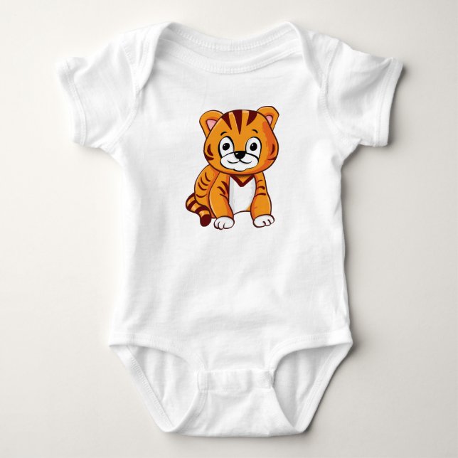 Baby Tiger Cartoon-00000 Strampler (Vorderseite)