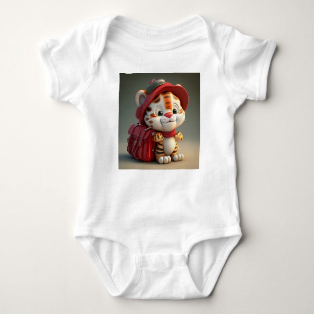 Baby Tiger Cartoon-76775 Strampler (Vorderseite)