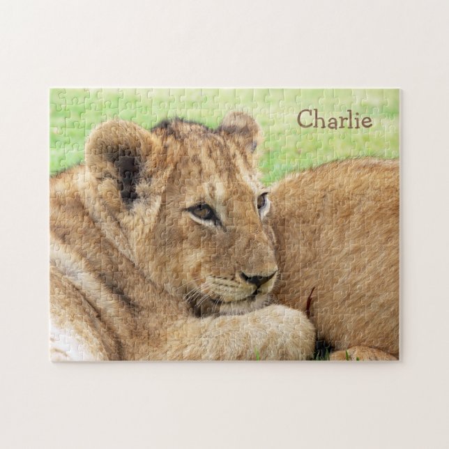 Baby Tiger Custom Monogram Puzzle (Horizontal)
