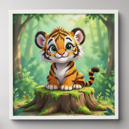 Baby Tiger | Cute Cartoon Kid's Nursery Art Fotofliesen Zum Abziehen Und Aufkleben