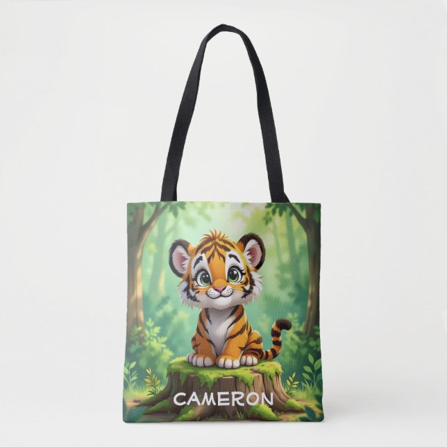 Baby Tiger | Cute Cartoon Kid's Nursery Art Tasche (Vorderseite)