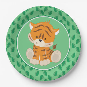 Baby-Tiger der Safari-Tier-  Pappteller