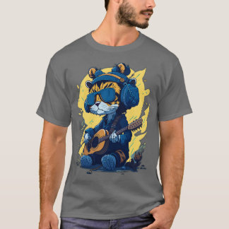 Baby Tiger Gitarre Niedlich und Quirky spielen T-Shirt