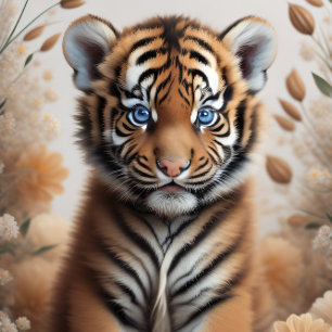 Baby Tiger in the Wildflowers Seidenpapier
