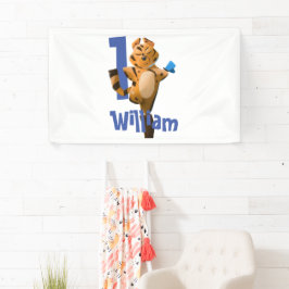Baby Tiger Kariert First Birthday Classic Banner