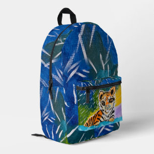 Baby Tiger "Kunst von Kindern" Bedruckter Rucksack
