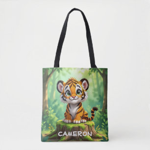 Baby Tiger   Süße Cartoon-Kinderzimmer-Kunst Tasche
