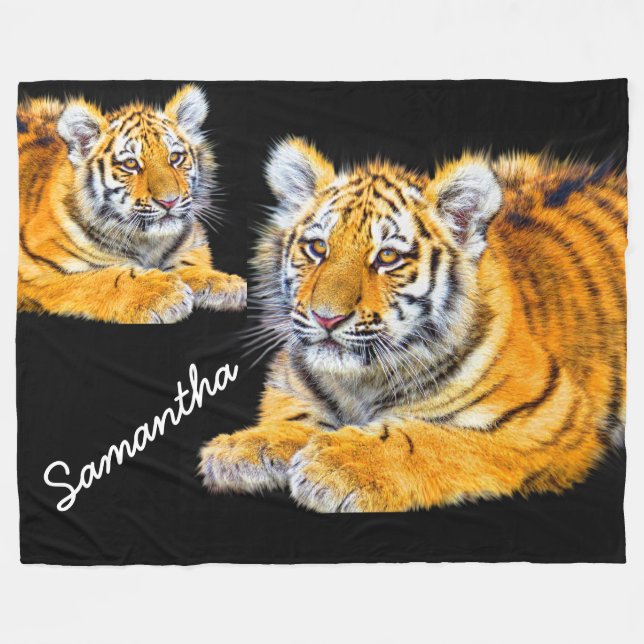 Baby Tigers Fleecedecke (Vorderseite (Horizontal))