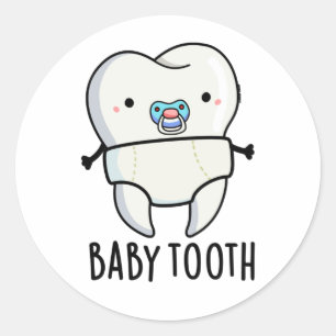 Baby Tooth Niedlich Teeth Puff Runder Aufkleber