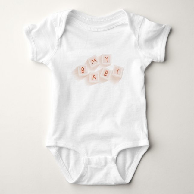 Baby Toys Letters Orange Baby Strampler (Vorderseite)