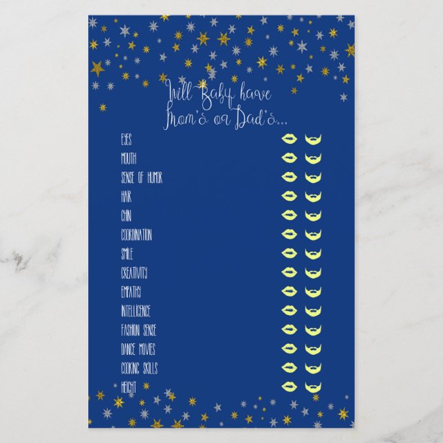 Baby Tracks Little Star Baby Shower Game (Vorderseite)