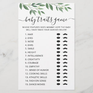 Baby Tracks Spiel Baby Shower Party Game Karte