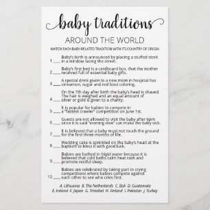 Baby Traditions Spiel Baby Shower Party