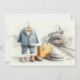 Baby Train Conductor 1. Geburtstag Einladung