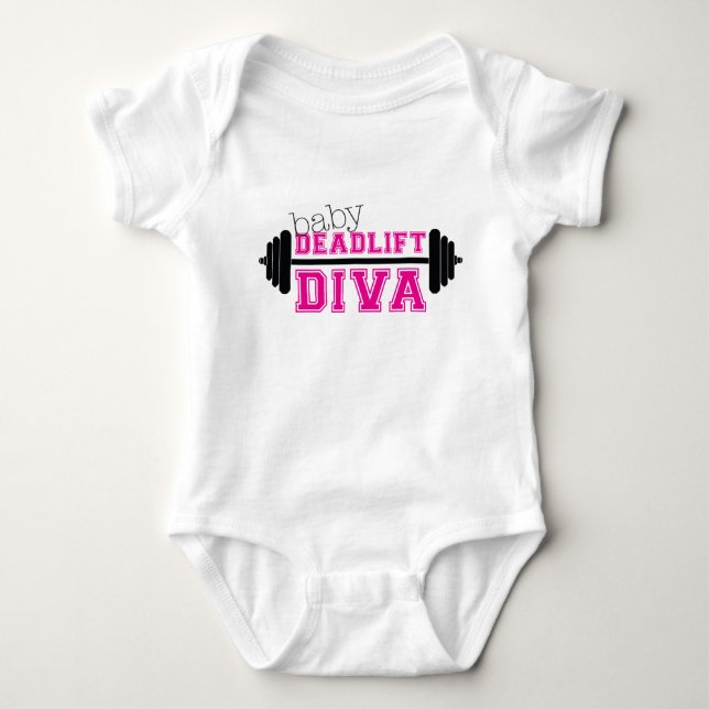 Baby-Training onesiee- "Deadlift Diva " Baby Strampler (Vorderseite)