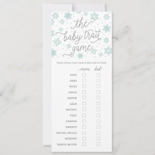 Baby Trait Game Snowflake Babyduschkarte