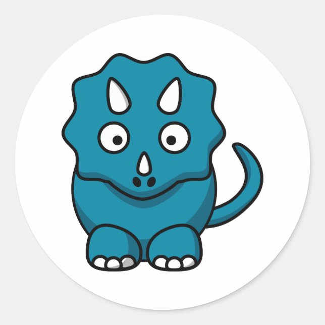 Baby Triceratops Runder Aufkleber (Vorderseite)