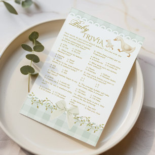 Baby Trivia Alberner Gänse-Sage-Baby-Shower-Spiel