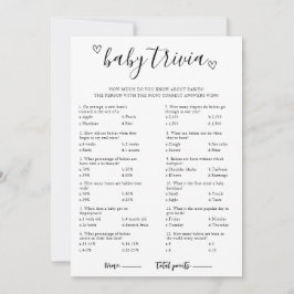 Baby Trivia Baby Showkarte Einladung
