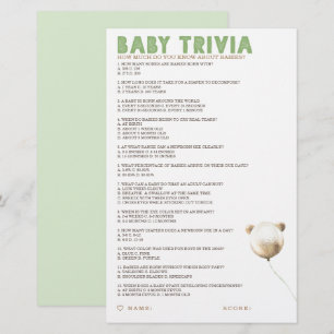 Baby Trivia Baby Showspiel