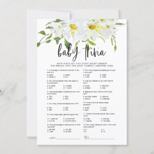 Baby Trivia Daisy Baby shower carte de jeu floral