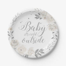 Baby t's Cold außerhalb Silver Glitzer Blumenpapie