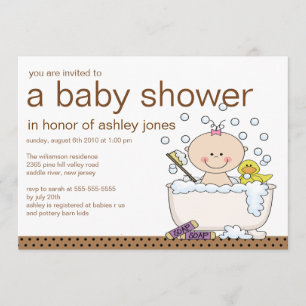 Baby Tub Girl Babydusche Einladung