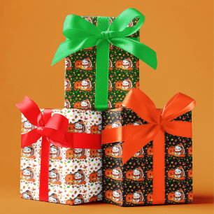 Baby Turkey und Pumpkin feiern Erntedank Geschenkpapier Set