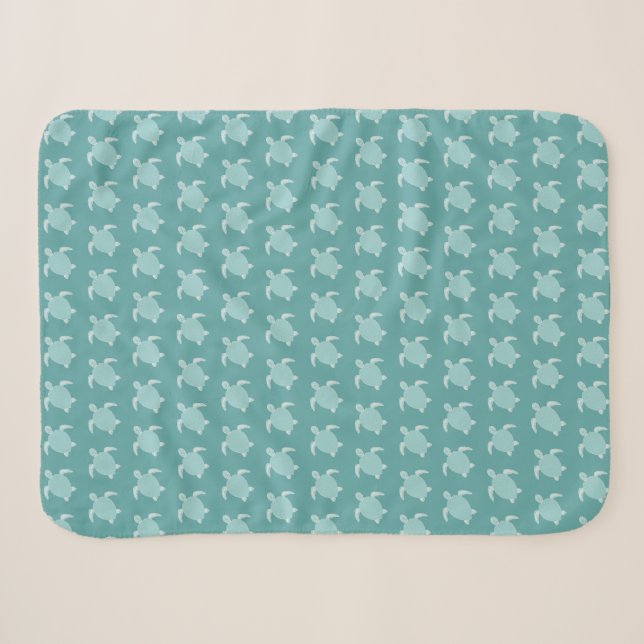 Baby Turtle Gemustert Niedlich Blue Sherpadecke (Vorderseite (Horizontal))