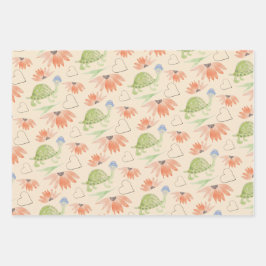 Baby Turtle Watercolor Handgemalt Geschenkpapier Set