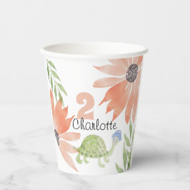 Baby Turtle Watercolor Handgemalt Pappbecher