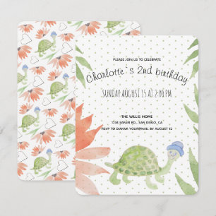Baby Turtle Watercolor Handgemalt Save The Date