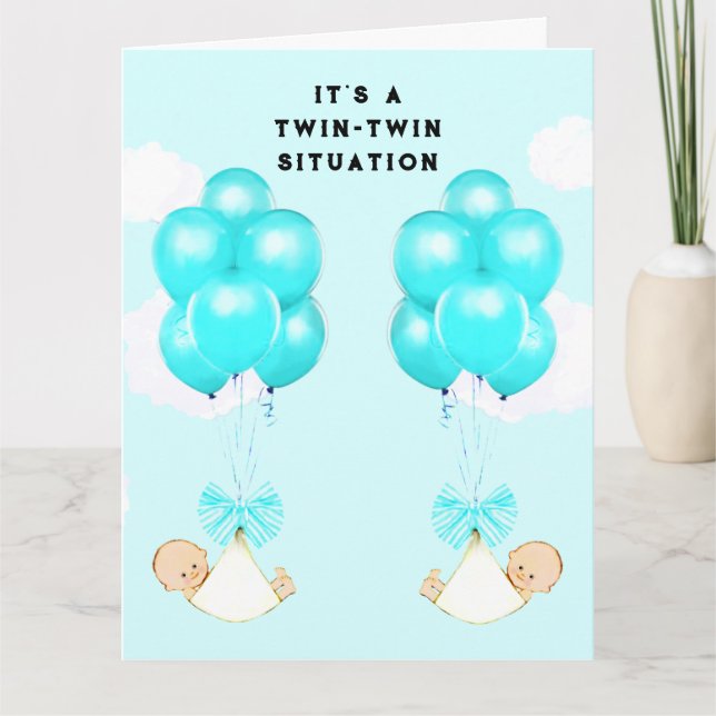 Baby Twin Boys Karte (Vorderseite)