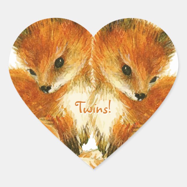 Baby Twin Fox Stickers (Vorderseite)