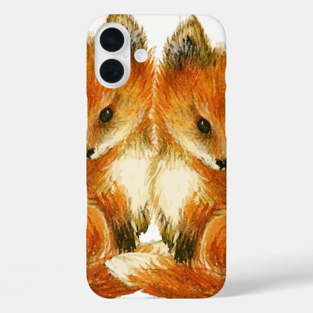 Baby Twin Foxes iPhone 16 Plus Hülle (Rückseite)