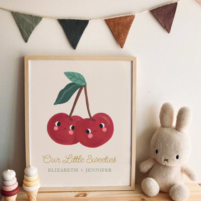 Baby Twin Little Sweetie Cherry Nursary Poster (Von Creator hochgeladen)