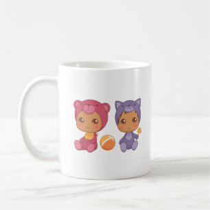 Baby Twins Bear Cat Jumpsuit Kaffeetasse