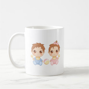 Baby Twins Boy and Girl Kaffeetasse