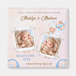 BABY (TWINS) FOTO ANKÜNDIGUNG MAGNET