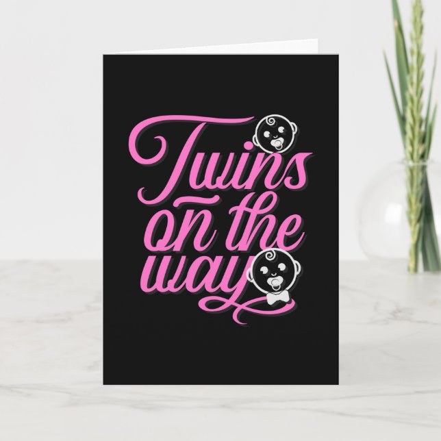 Baby Twins Pregnancy Faire-part Guotes Cadeaux (Devant)